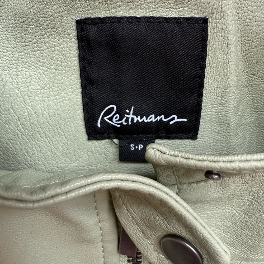 Reitmans Mint Green Faux Leather Jacket - Picture 3 of 4